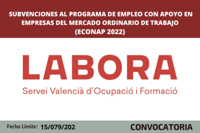 Programa de subvenciones destinadas al programa de empleo con apoyo en empresas del mercado ordinario de trabajo (ECONAP 2022)