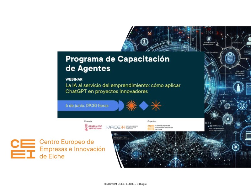 Presentacin "La IA al servicio del emprendimiento: cmo aplicar ChatGPT en proyectos Innovadores" (Portada)