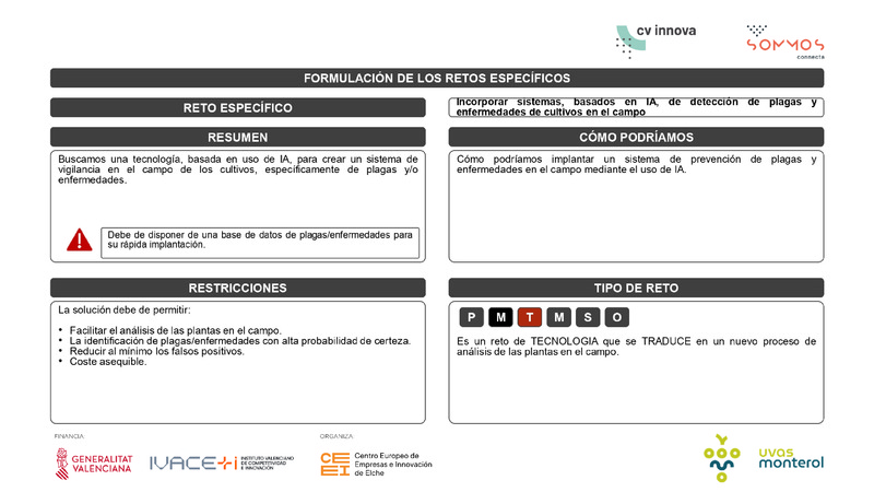 Reto - Incorporar sistemas, basados en IA, de detecci�n de plagas y enfermedades de cultivos en el campo