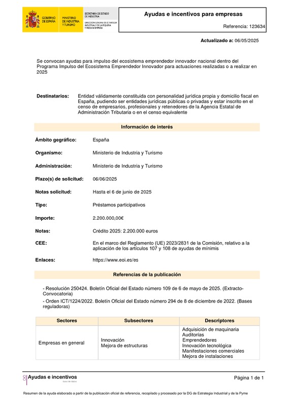 Ayudas e incentivos para empresas