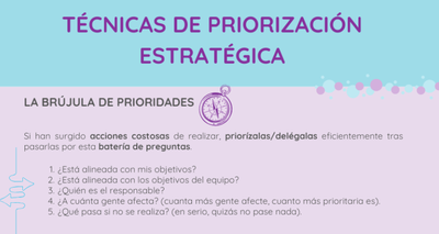 T�cnicas de priorizaci�n estrat�gica