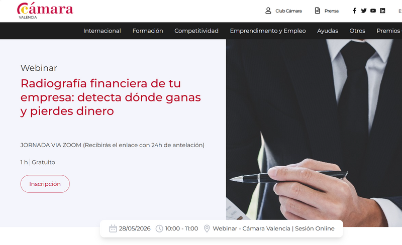 Webinar gratuito. Radiograf�a financiera de tu empresa: detecta d�nde ganas y pierdes dinero