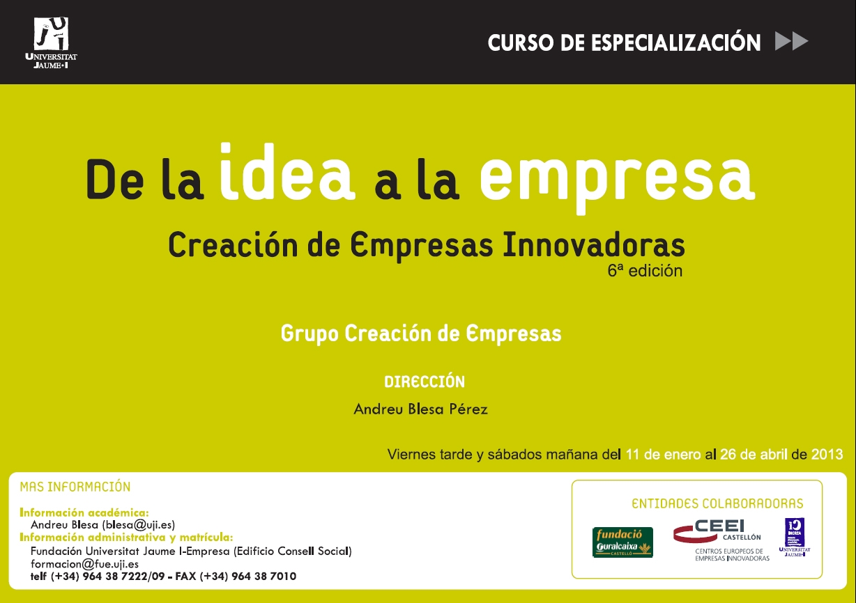 VI Edici�n Curso Creaci�n Empresas