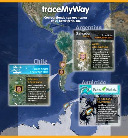 traceMyWay en el hemisferio sur