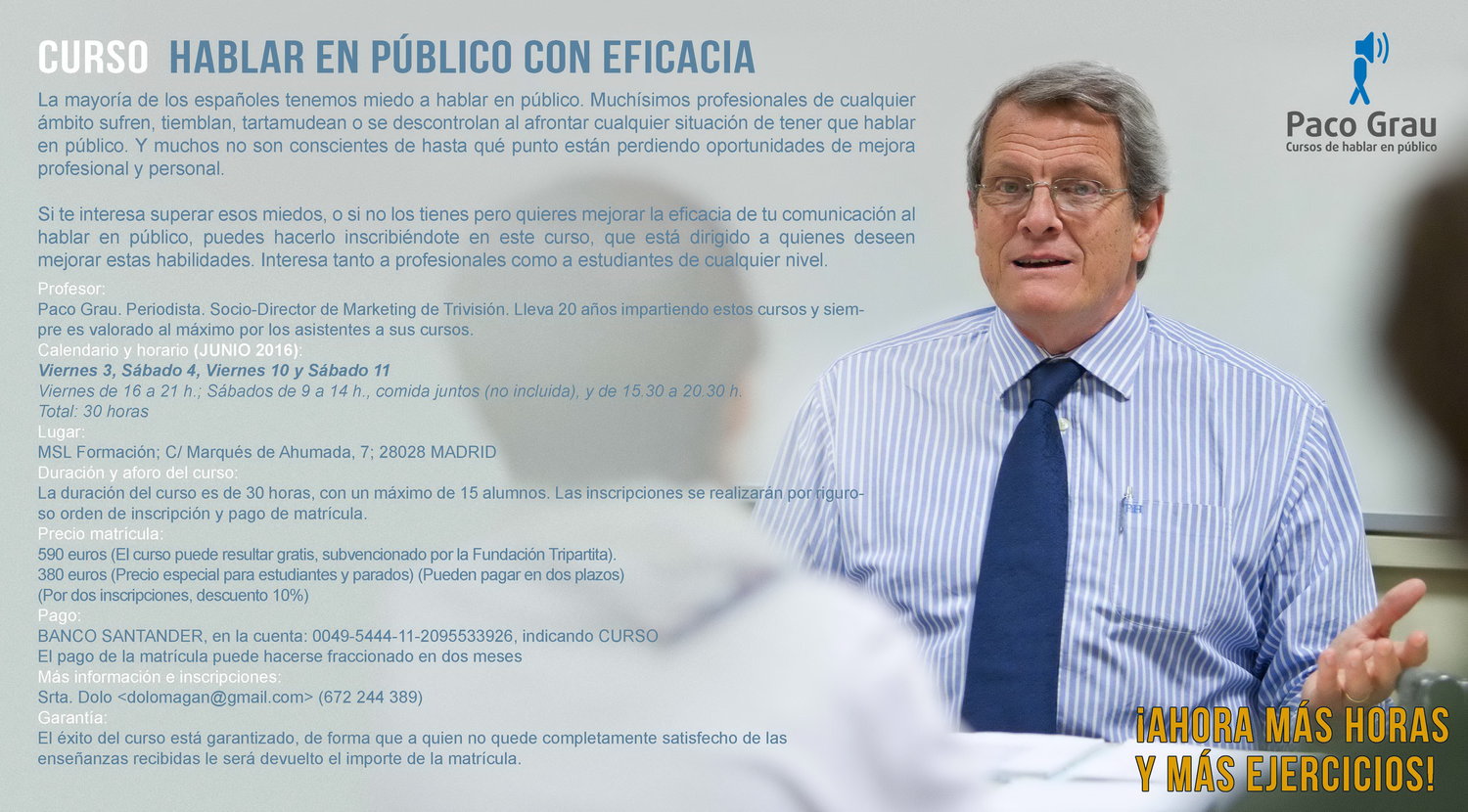 Curso en Madrid de Hablar en Público con Eficacia