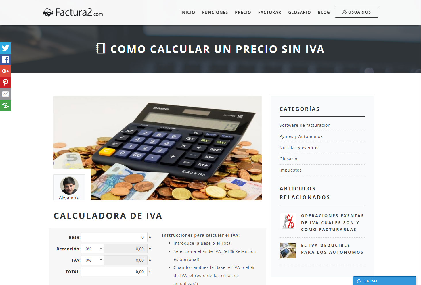 Calculadora de IVA online