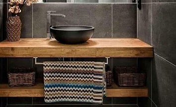 Muebles de madera para ba�os r�sticos, una tendencia que regresa.