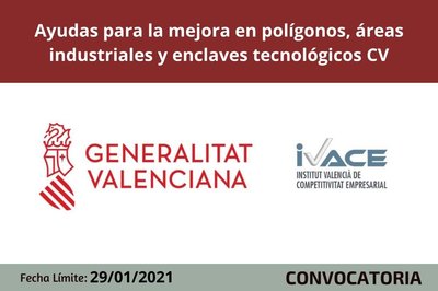 Ayudas polígonos industriales, áreas empresariales y enclaves tecnológicos CV 2021