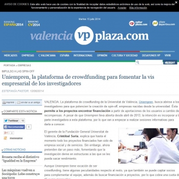Uniempren, la plataforma de crowdfunding para fomentar la vis empresarial de los investigadores                                         
 
    