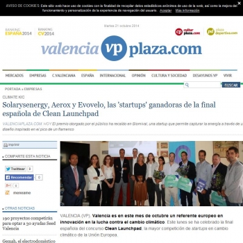Solarysenergy, Aerox y Evovelo, las 'startups' ganadoras de la final espa�ola de Clean Launchpad                                          
 
    