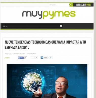 Nueve tendencias tecnol�gicas que van a impactar a tu empresa en 2015