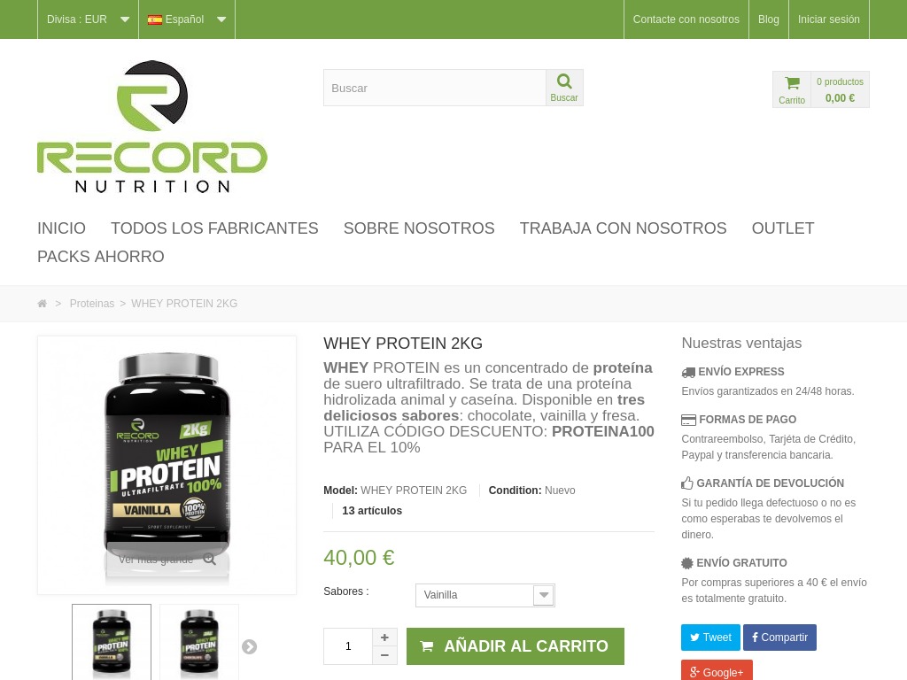 Whey Protein  | Envo gratuito 40