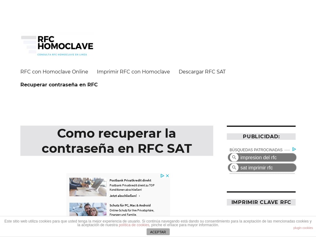 Como Recuperar Contrasea RFC SAT  SOLUCIONADO