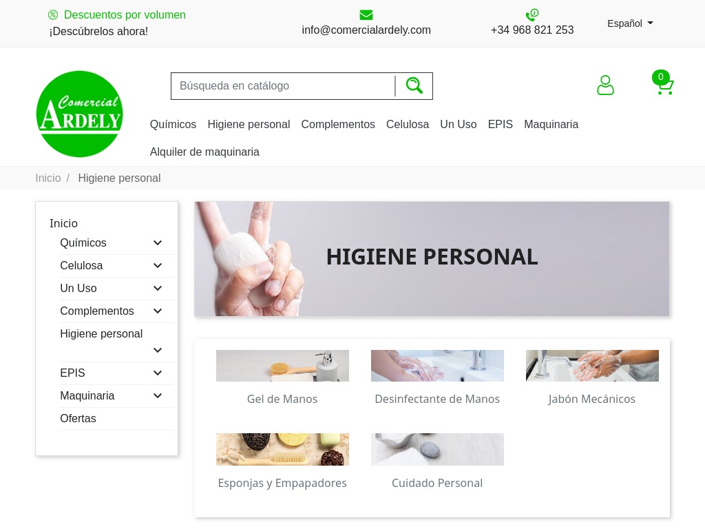 Productos de Higiene personal en Ardely