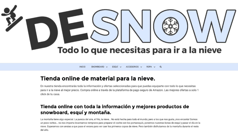 DESNOW La tienda de artculos para la nieve y la montaa realizada por expertos