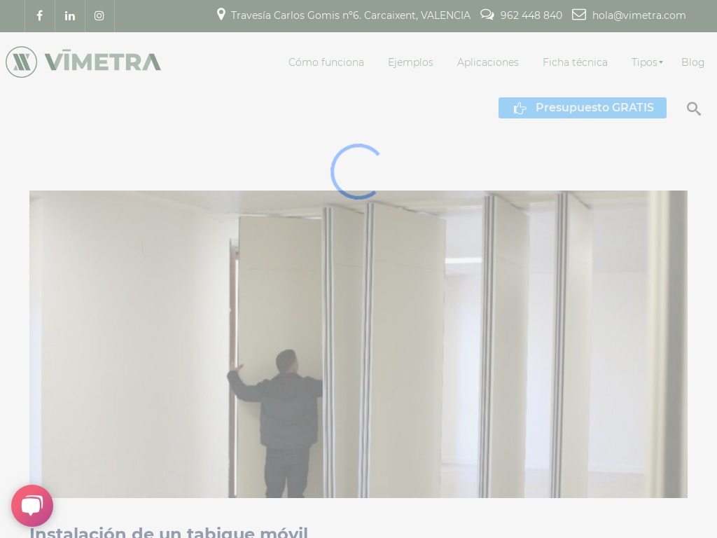 Instalacin de un tabique mvil - Vimetra.com