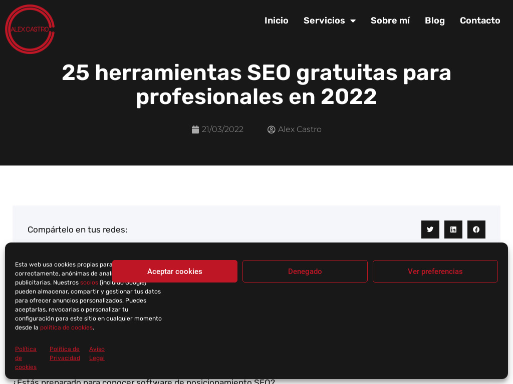 25 Mejores herramientas SEO GRATIS para profesionales